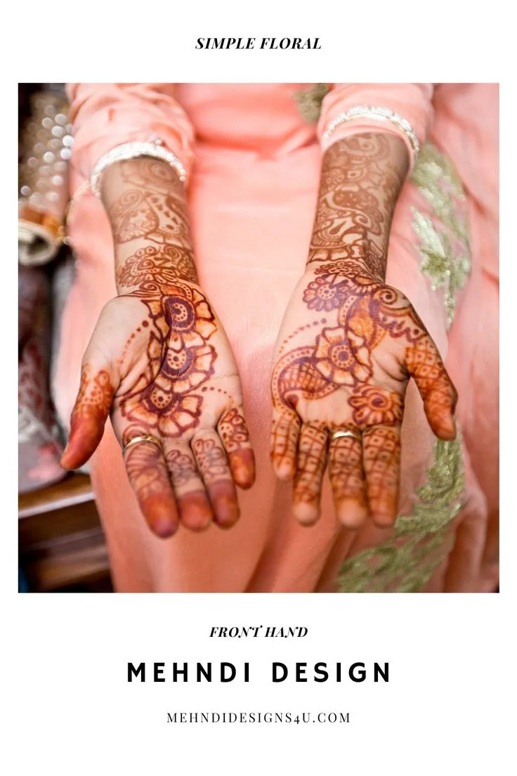 100+ Simple Floral Front Hand Mehndi Designs 2024