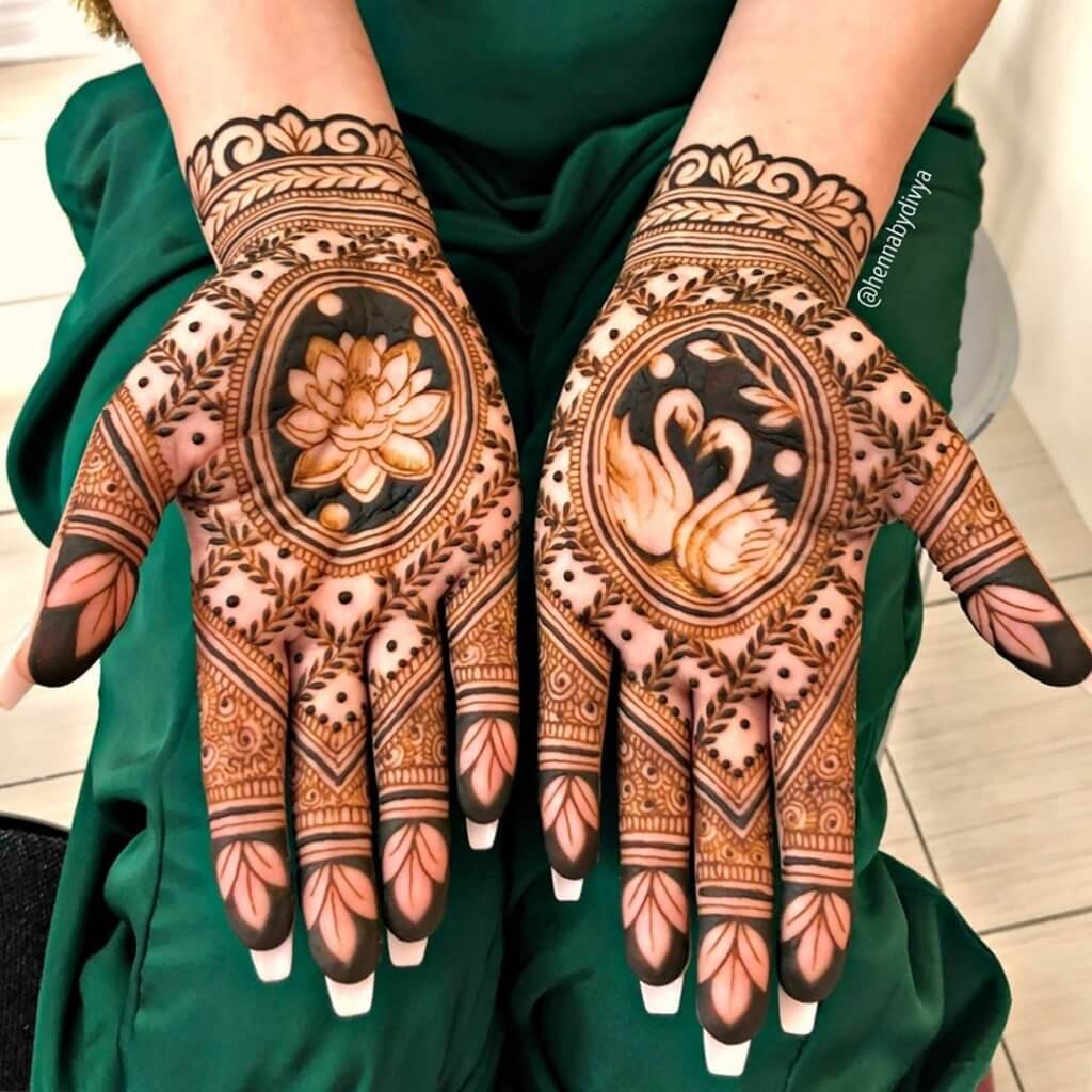 2. Lotus Bliss: Simple Lotus Motif Back Hand Mehendi
