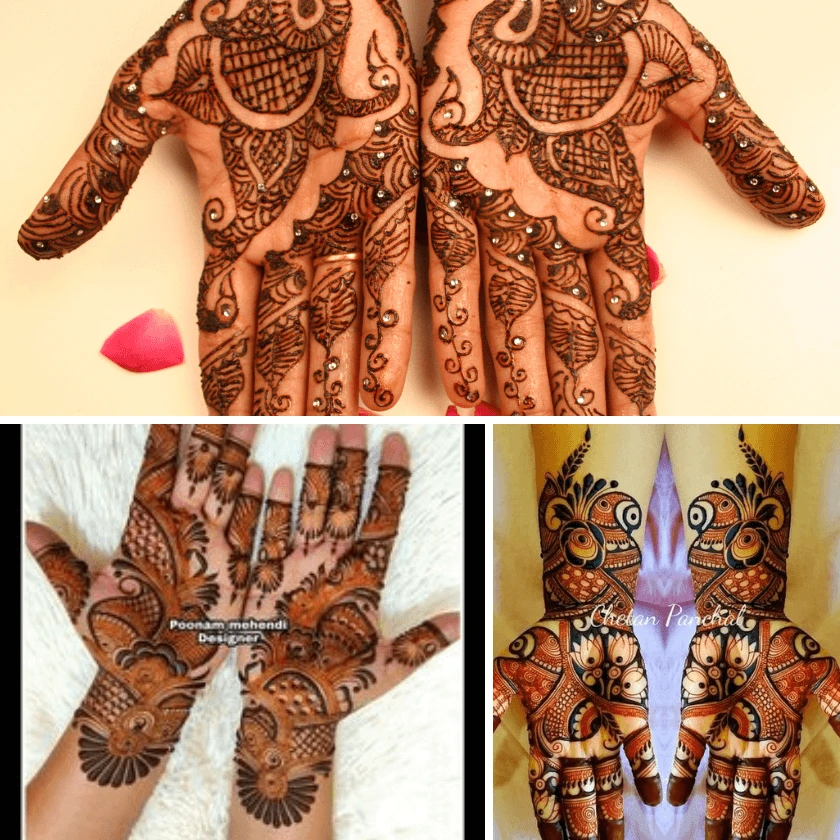 A unique mehndi with a mirror image