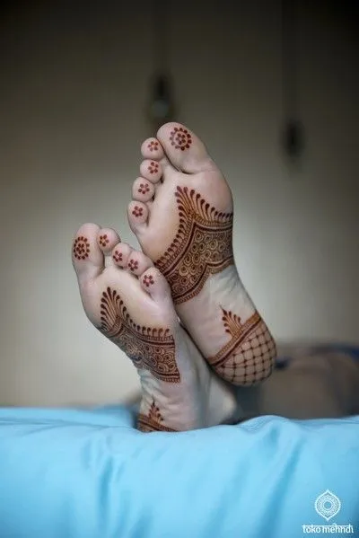 Back foot floral designs for Indian Brides