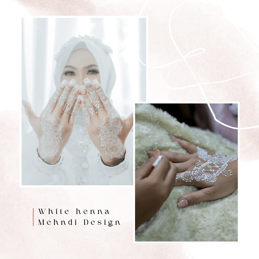 23. Dulhan" Inspired Indian Mehndi Design and Stunning white Henna Mehndi for Brides