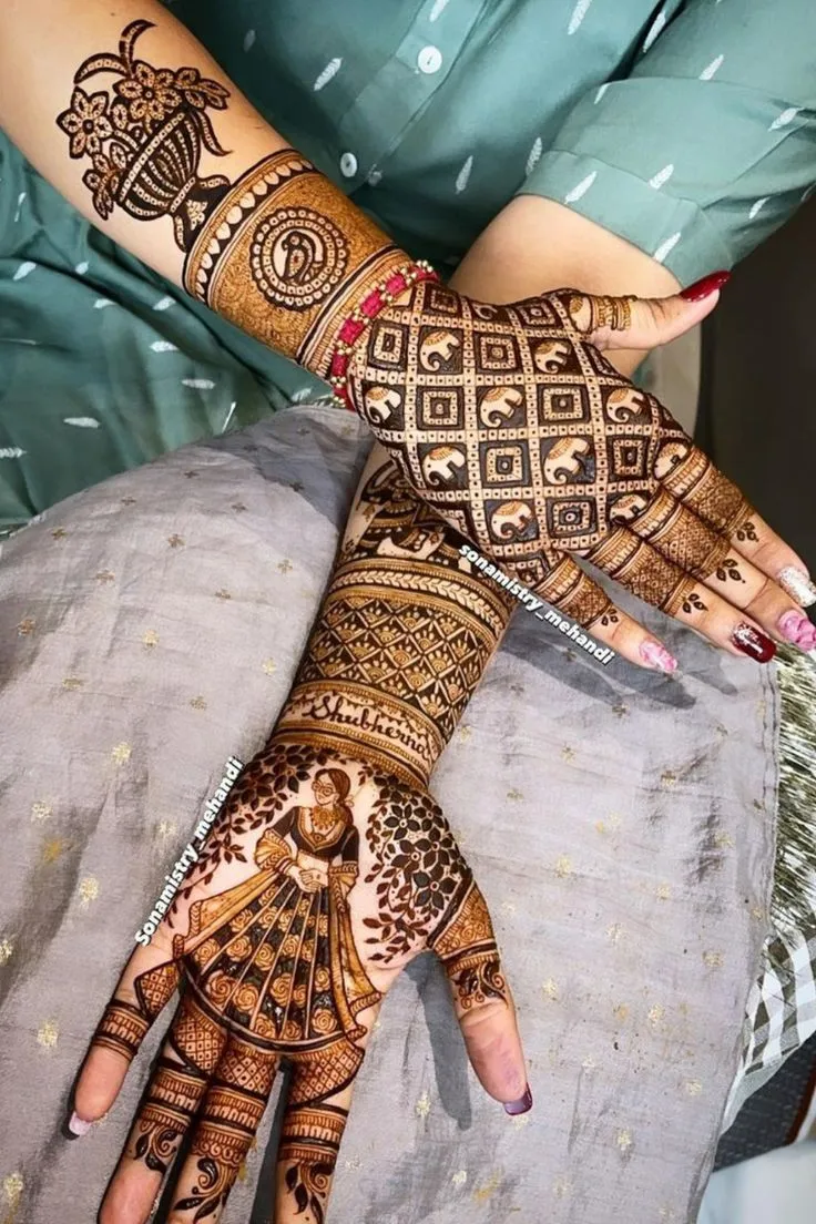 Gorgeous Arabic Back Hand Mehndi Design by mehndidesigns4u
