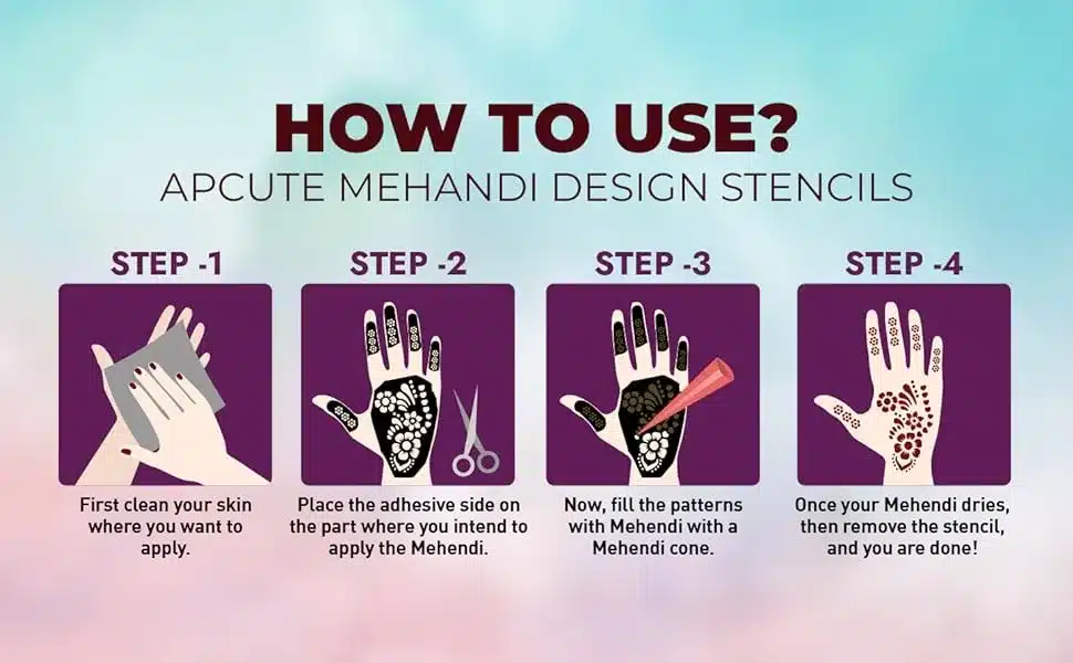 How to use Apcute henna Mehndi Design Stencils