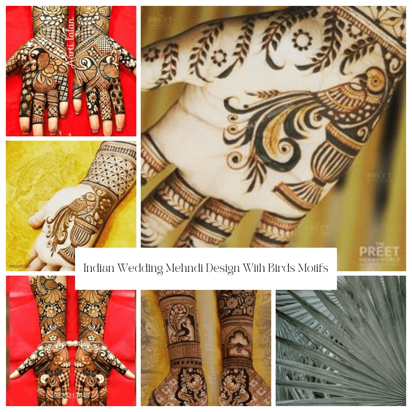 Indian Wedding Mehndi Design With Birds Motifs
