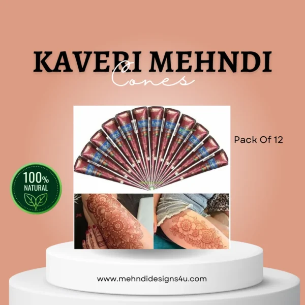 Kaveri Mehendi Cones Reddish Brown Color pack of 12