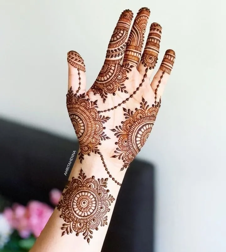 Latest Royal Mehndi Design Simple for front hand