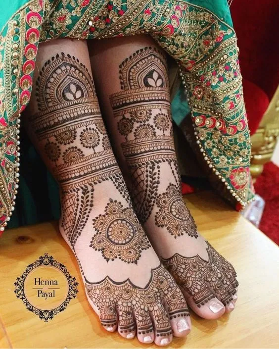 Leg Mehndi Design for Indian Brides