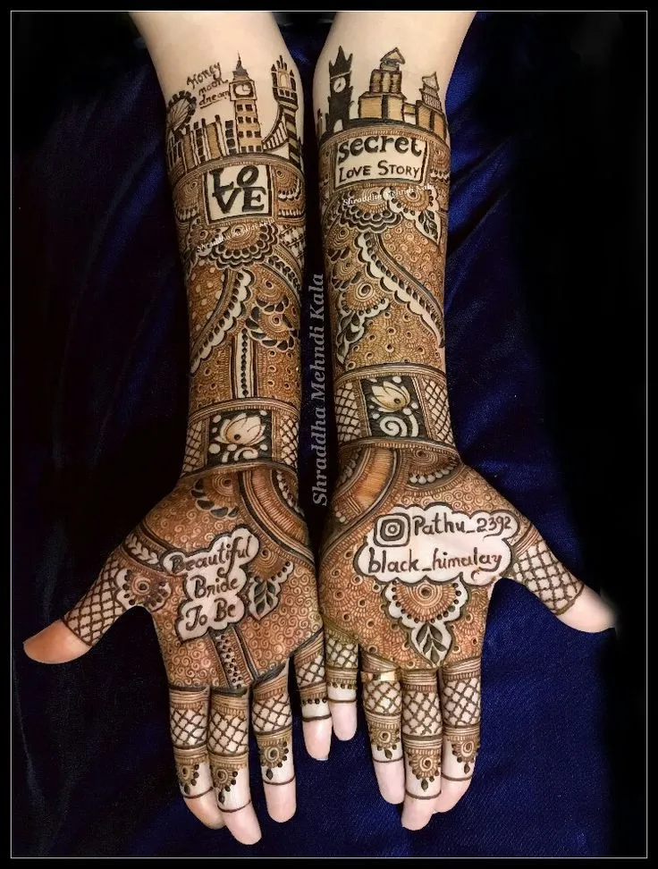 Long-Distance Love Story Henna Design