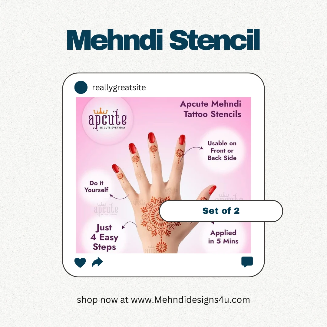 Mehndi hands Henna Tattoo Stencils Women and Girls