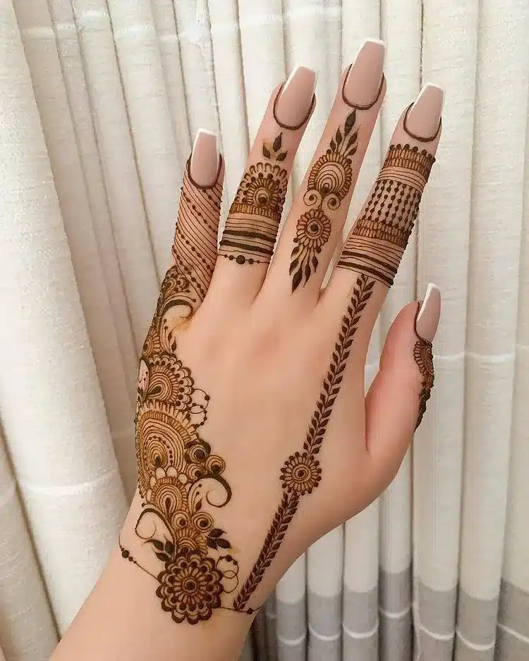 Minimalistic Back Hand Mehndi Designs