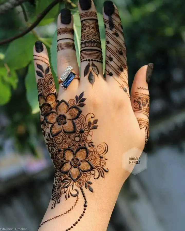 New Arabic Back Hand Mehendi Design by mehndidesigns4u