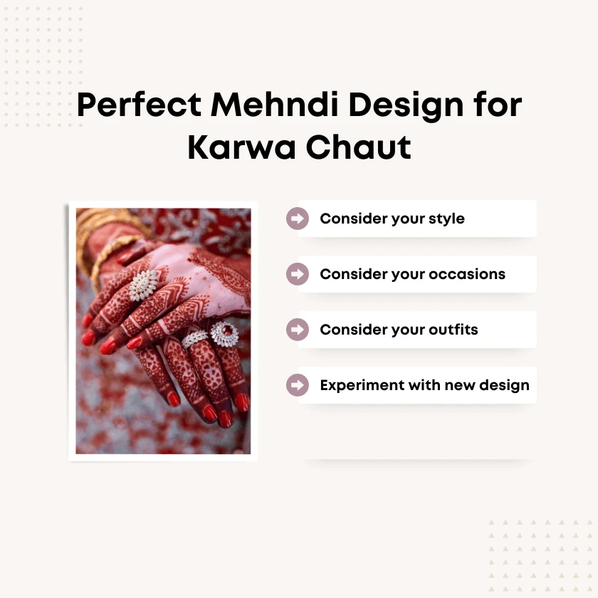 Perfect Mehndi Design for Karwa Chaut
