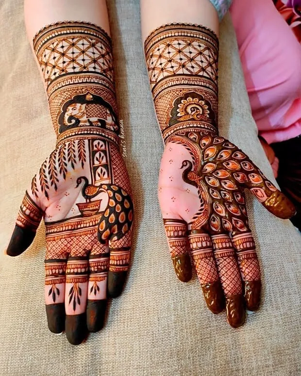 Royal Mehndi Design Simple for front hand