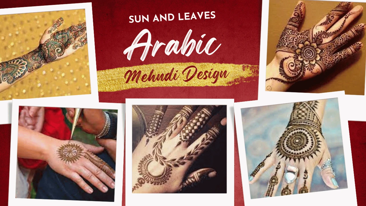 Sun and Leaves Mehndi Design