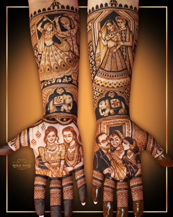 Stylish Thematic Mehndi for Family