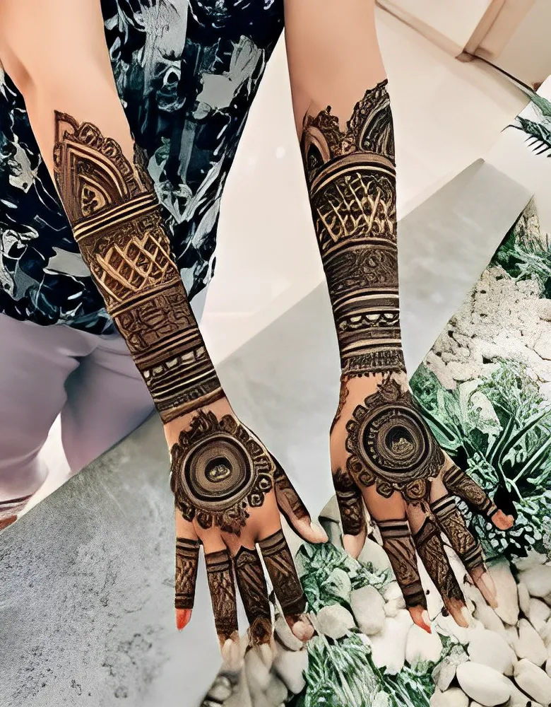 Traditional full hand mehndi design