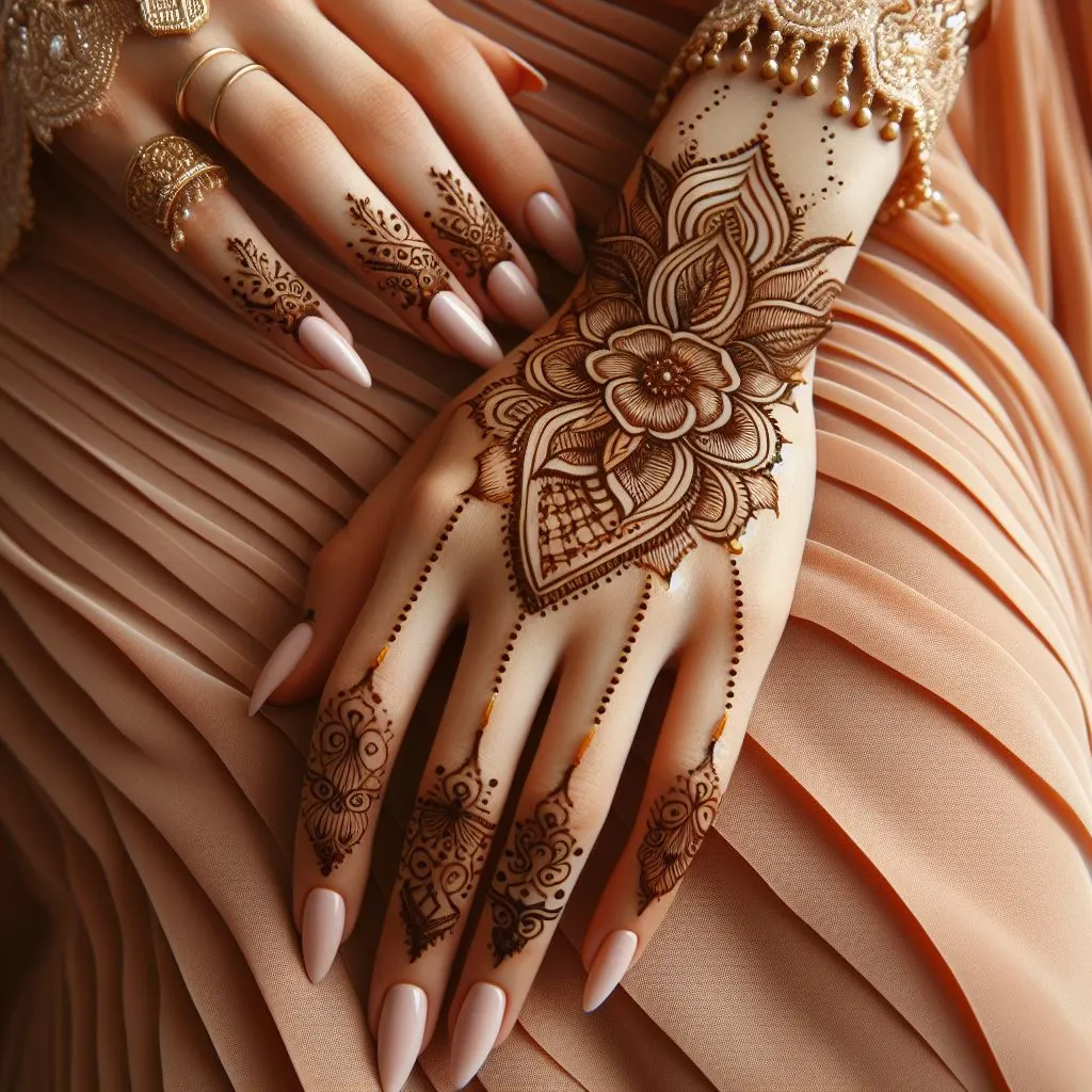 Arabic Royal Back Hand Mehndi Design