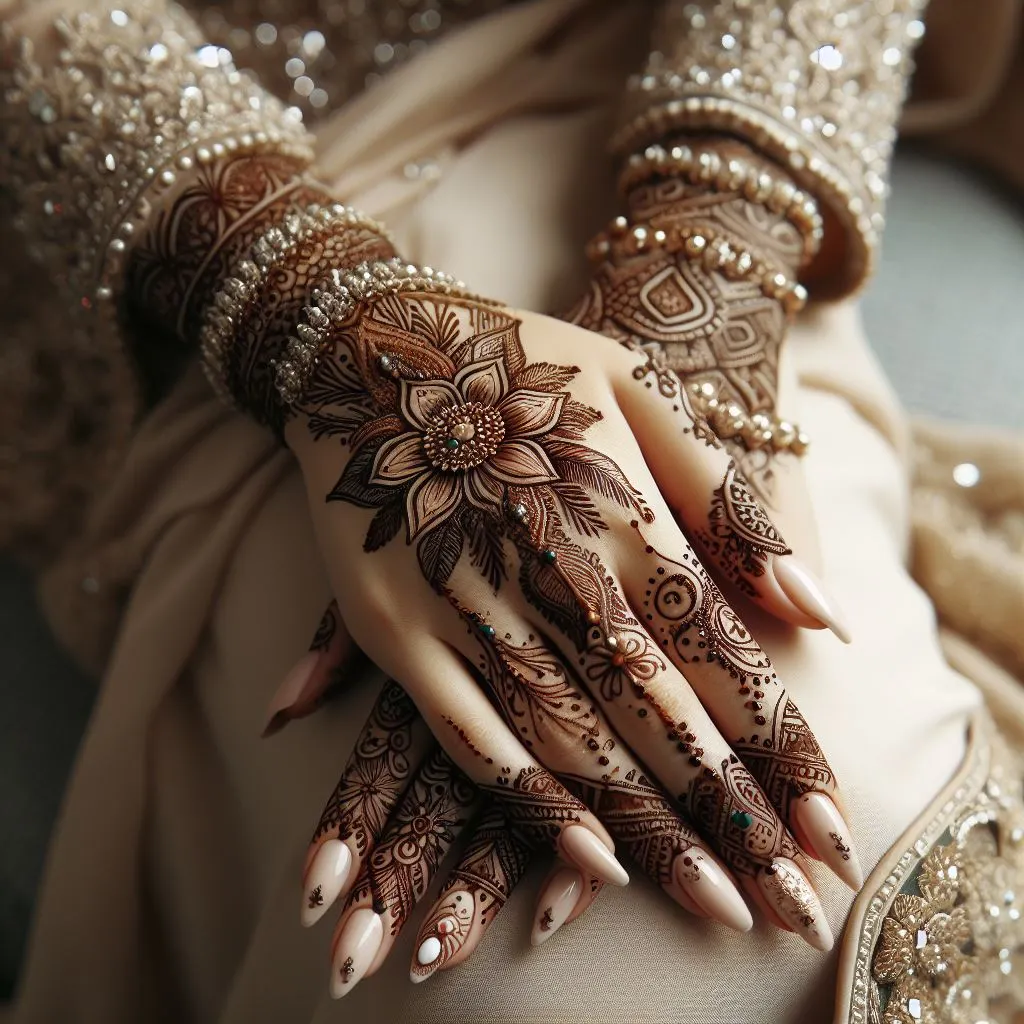 Bridal Royal Back Hand Mehndi Design