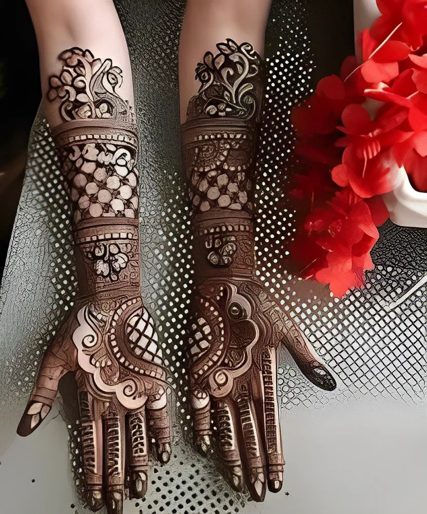 beautiful and stylish full hand henna designs
