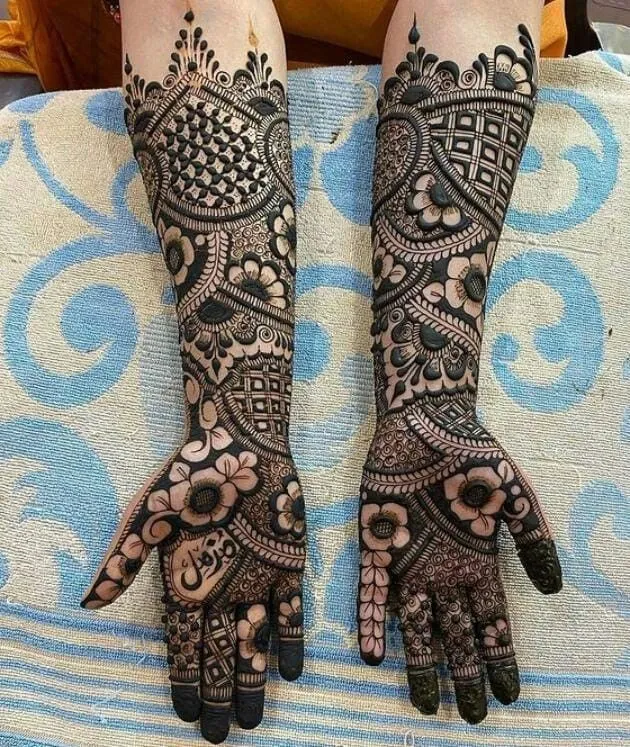 jali & Floral pattern full hand Design